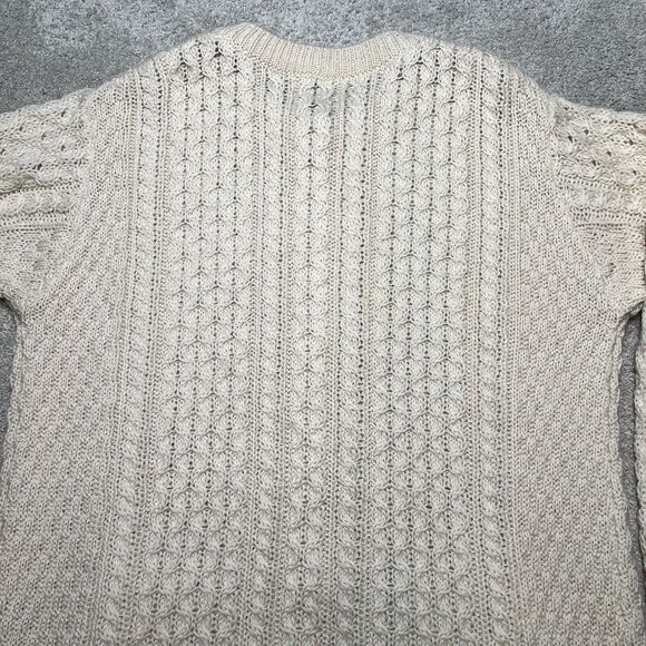 Blarney Woollen Mills Ireland Womens XL XXL Knit Wool Cardigan Sweater Cream - Picture 9 of 12